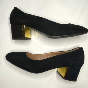 Black Block Heel Flats